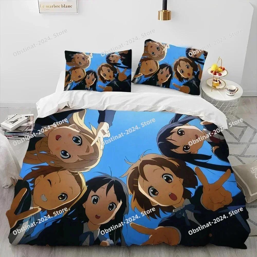 3D Anime K-ON Cute Kawaii Girl Bedding Set Printed Single Comforter Quilt Duvet Cover Pillow Case 3 Pieces Sets Kids Adult Size