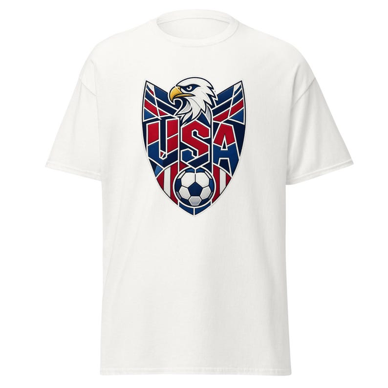 USA Soccer World Cup 2026 T-Shirt | Bald Eagle Shield Crest Design L