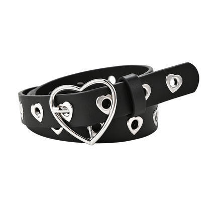 Love Corn Buckle Decorative Belt Women's Decorative Waist Versatile Women's Fashion Peach Heart Buckle Hollow Simple Trend