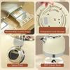 Polished Stainless Steel Kettle and Toaster Set - Cream