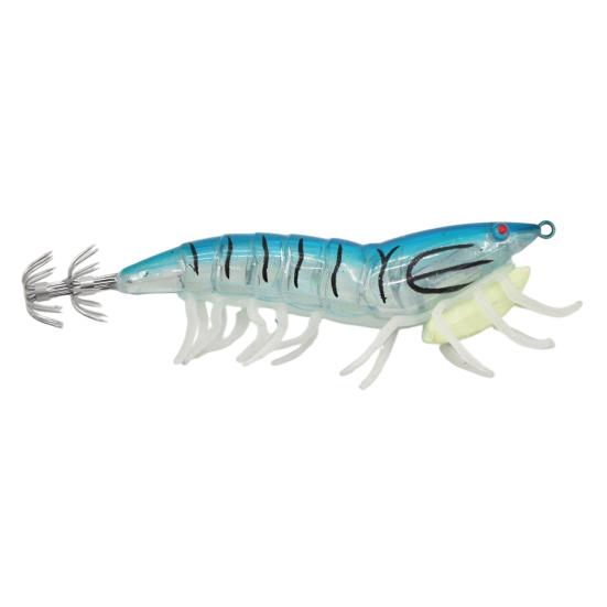 12CM/20G Karanlıkta Parlayan Karides Yem, Kalamar Jig Kancası Biyonik Karides Yem, Tatlı Su Tuzlu Su Alabalık Levrek Balıkçılığı İçin Simülasyon Karides Yemi