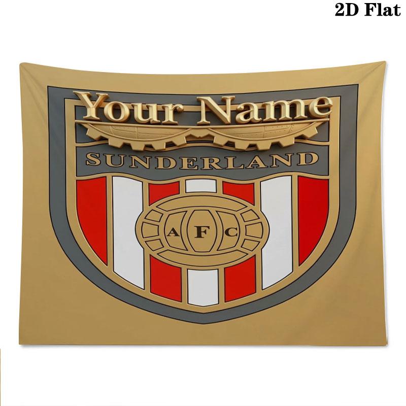 Sunderland A.F Custom Name Wall Tapestry Aesthetic Wall Hanging Printed Fabric Blanket Decorative Tapestries for Bedroom Living Room Home Decor