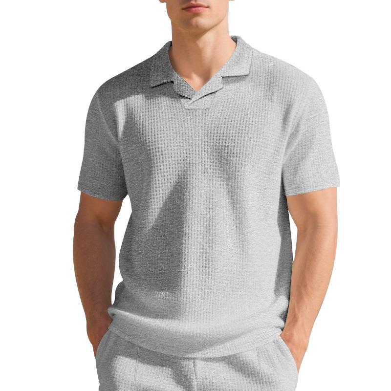MGHR Moda Uomo Casual Estiva Primaverile Manica Corta Collo a Polo Bluse & Camicie