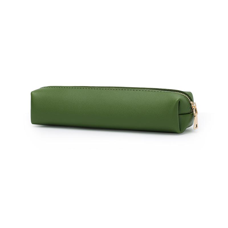 Korean Style Retro Unisex PU Leather Pencil Case for Students