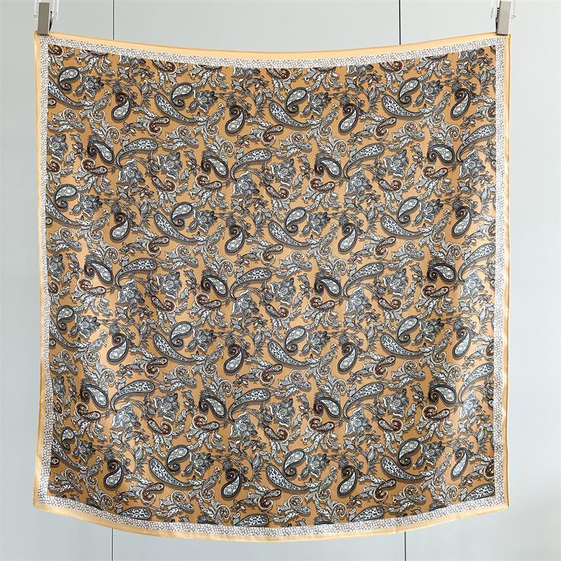 Silk scarf women's spring and autumn Korean version versatile 91 plain crepe satin square scarf mulberry silk silk scarf with shawl