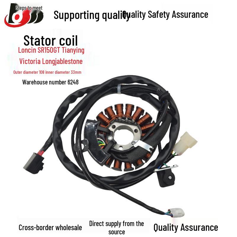 Loncin SR150GT Stator Coil for Tianying, Victoria, Lonjia, Vresto Motorcycles