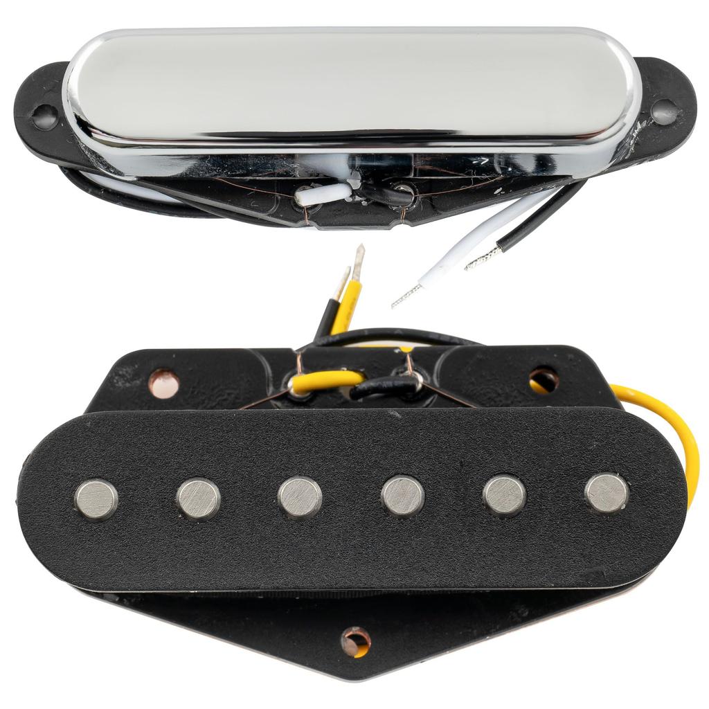 Musiclily Pro Alnico 5 Telecaster Neck and Bridge Pickup Set for Tele Electric Chrome TL-60S Pickups, Guitars,