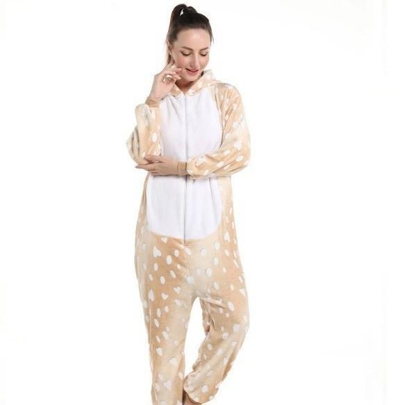 Erwachsene Flanell Rentier Einteiler Pyjamas - Dicke Winter Homewear