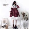 Lolita Long Sleeve Lolita Dress Cosplay Gothic Lolita Mori Girl Cute Girls Ruffles Lady Casual Wear Christmas Halloween Costume Lady Head Dress