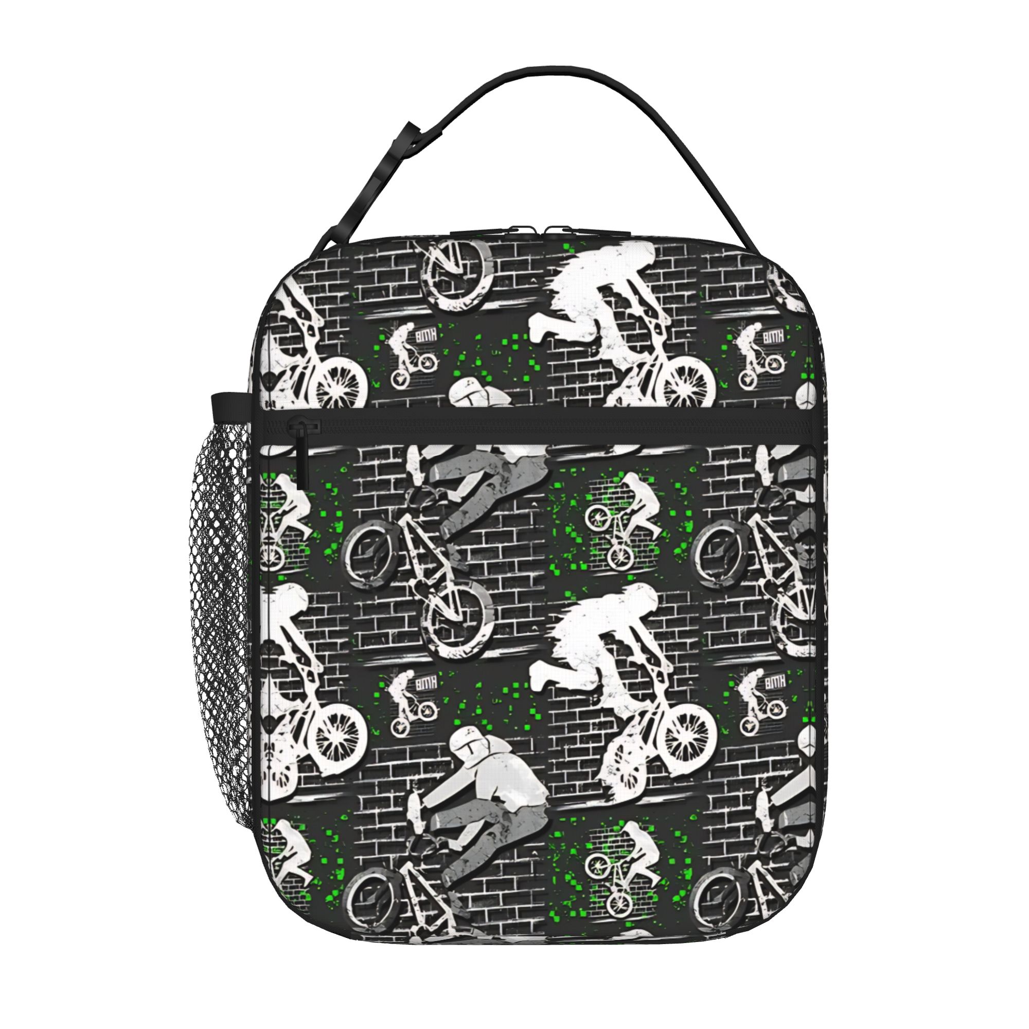 1 Piece Zipper Closure Grunge Apparel  Bike Storage Bag Pocket BMX Racing  School Lunch Food Box Reusable For Lunch Food Bag One Size