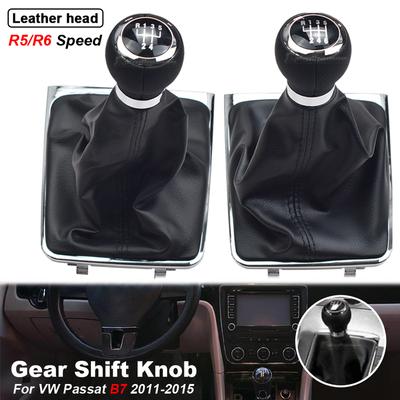 Für VW Passat B7 2011 2012 2013 2014 2015 Auto-Styling 5 / 6-Gang Schalthebel Schalthebelknauf Mit PU-Lederbalg