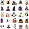 10/50PCS Halloween Cat Stickers Witchy Gothic Black Cat Witch Moon Tarot Boho Halloween Cute Stickers Scrapbook Bottle Phone Graffiti Sticker