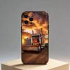 E-Euro T-Truck Pouzdro na telefon Pro iPhone17,16,15,14,13,12 Plus,Max Měkký silikonový Černý kryt