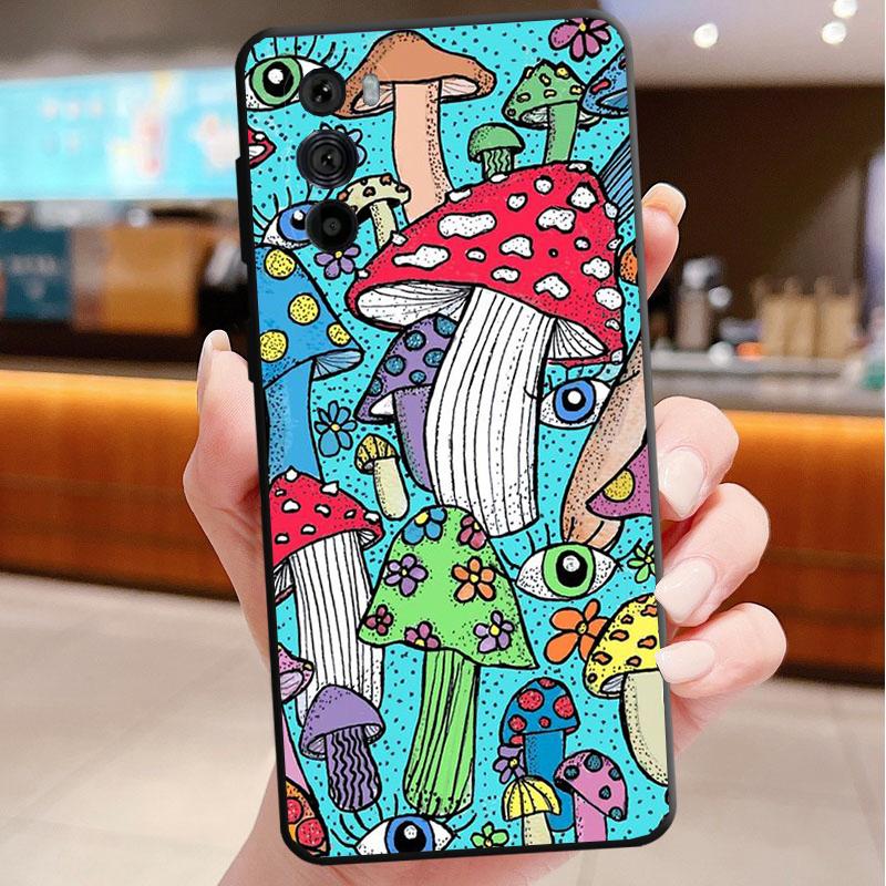 Rainbow Mushrooms Phone Case For Motorola Edge 60 50 40 Pro 60 50 40 30 Ultra Neo Fusion Moto G Play G Stylus G Carcasas