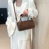 Stylish Fashionable 2024 Womens Solid Color Pu Leather Handbag Trendy Street Style Cylinder Bag