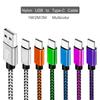 USB Typ-C Kabel 2,4A Schnellladung Nylon Geflochtenes Draht Ladekabel Für Samsung Huawei Xiaomi Android Handy Zubehör