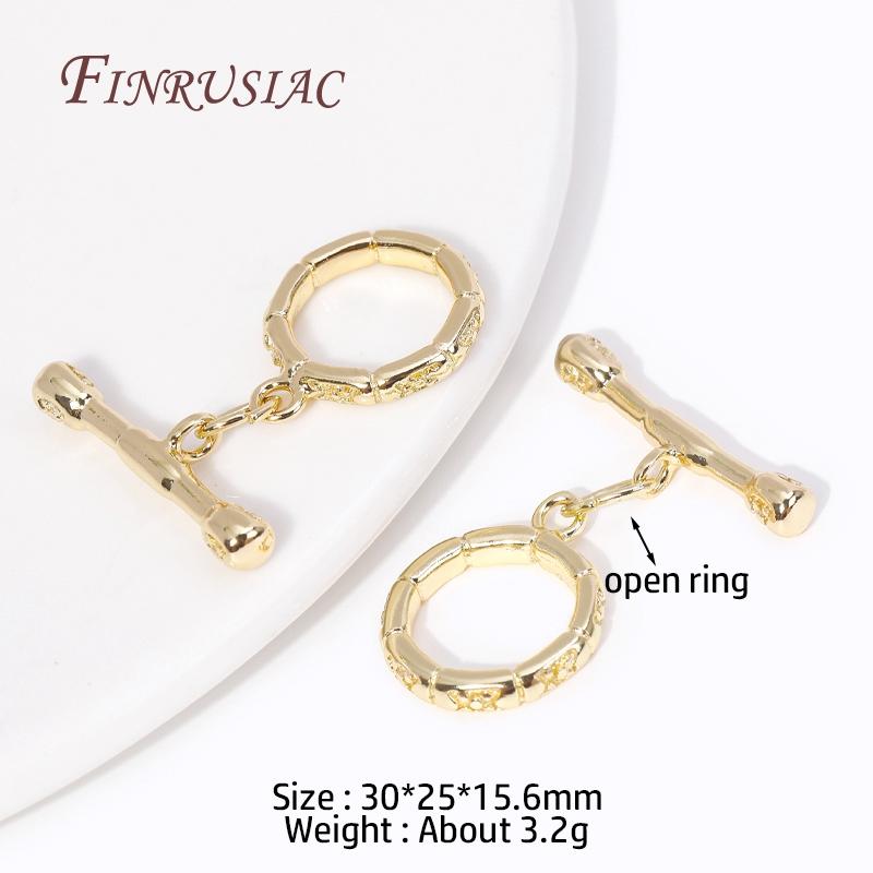 

5 Types 18K Gold Plated Brass Round O Toggle Clasps, Dainty Necklace/Bracelet Connect Clasps For DIY Jewelry making Supplies 2 Pieces