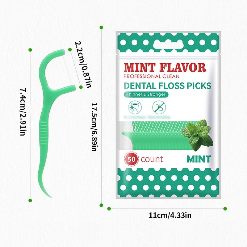 600/300/50PCS Mint Flavored Disposable Floss Stick - Comes with Convenient Floss Box - Essential for Going Out