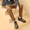Fashion Men's Leather Shoes Rotating Button Casual Shoes Dress Shoes