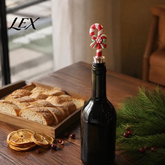 Wine Preservation Tools Christmas Bottle Stopper, Stainless Steel Reusable Cork, Decorative PVC Cartoon Festive Plugs Toppers Design, Airtight Sealing