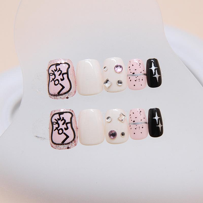 ins wind wearing nail removable piece nail patch short ballet small short T short ballet patch 24 pieces