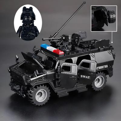 Militair Model Moderne Wapens Speciale Krachten Leger Pantserwagen Jeeps Auto Wapens Politie SWAT Gangster Soldaat Bouwsteen Speelgoed