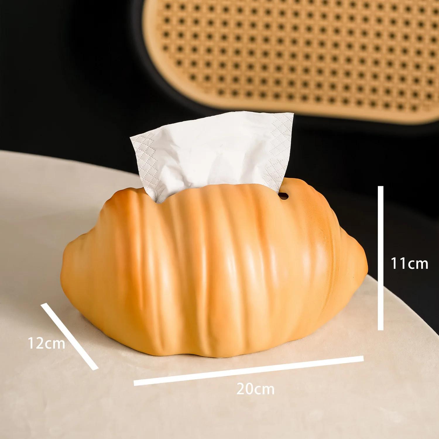 

Ceramic Tissue Box Cartoon Horn Bag Croissant Napkin Holder Paper Towel Holder Living Room Organizer Home Decoraction Luxury