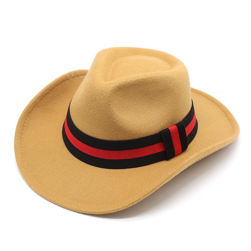 

Convex Top Western Cowboy Hat Woolen Top Hat Men And Women Children S Travel Hat Felt Hat S-（54cm） верблюд