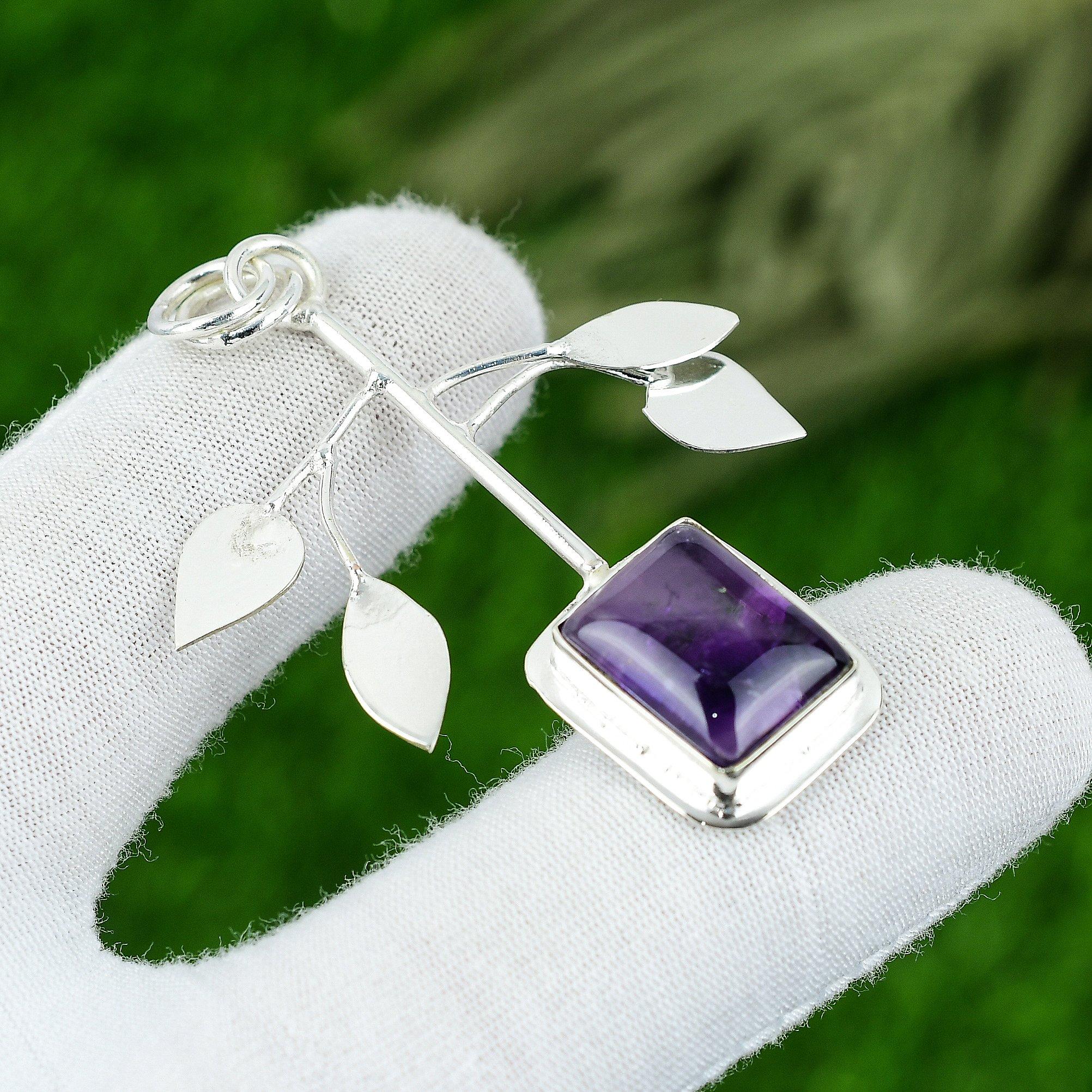 

Natural Star Amethyst Gemstone Pendant Purple 925 Sterling Silver Indian Jewelry