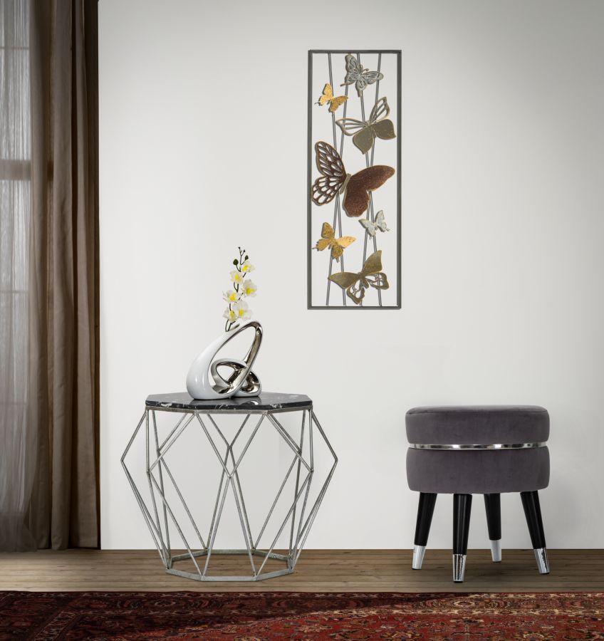 Bar Stool Paris Grey Silver Cm Ø 35X40,5