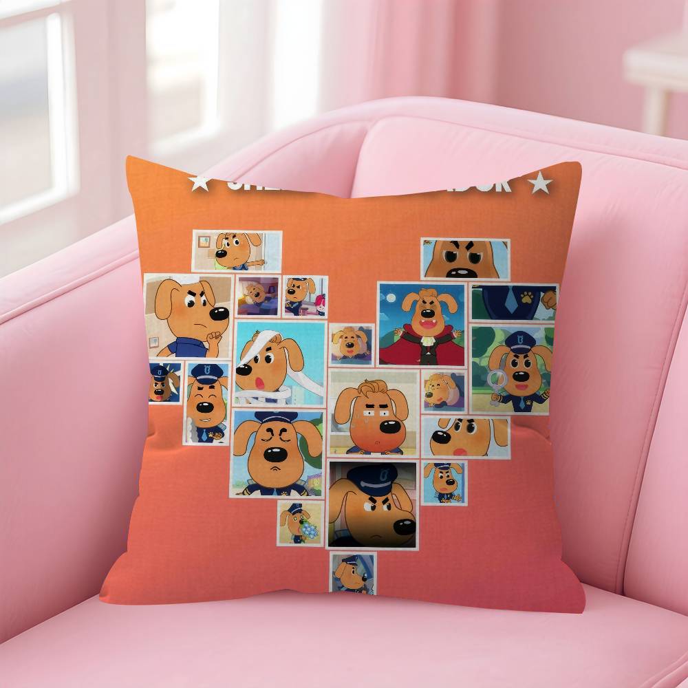 Cartoon S-Veiligheid Sheriff L-Labrador Gepersonaliseerde Kussensloop Kinderkamer Wilde Feest Decor Kussensloop Kinder Verjaardag Douche Cadeau