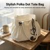 Tote Bag Large Capacity With Polka Dot Heart Print For Commuting And Everyday Use