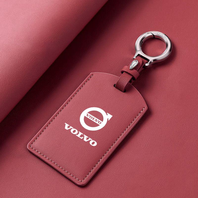 Capa de Couro para Chave de Carro Inteligente NFC, Bolsa para Chave, Suporte Shell Para Volvo EM90 EX30 2024 Polestar Acessórios de Proteção de Chave Automotiva