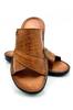 Genuine Real Leather Men's Slippers Light Slippers Leather Syringe Brown