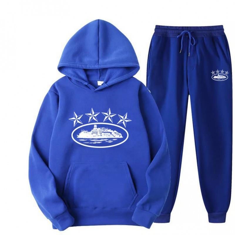 Tuta Sportiva con Cappuccio Oversize Foderata in Pile Misto Cotone per Uomo Donna Streetwear Outfit Invernale Casual Hip Hop