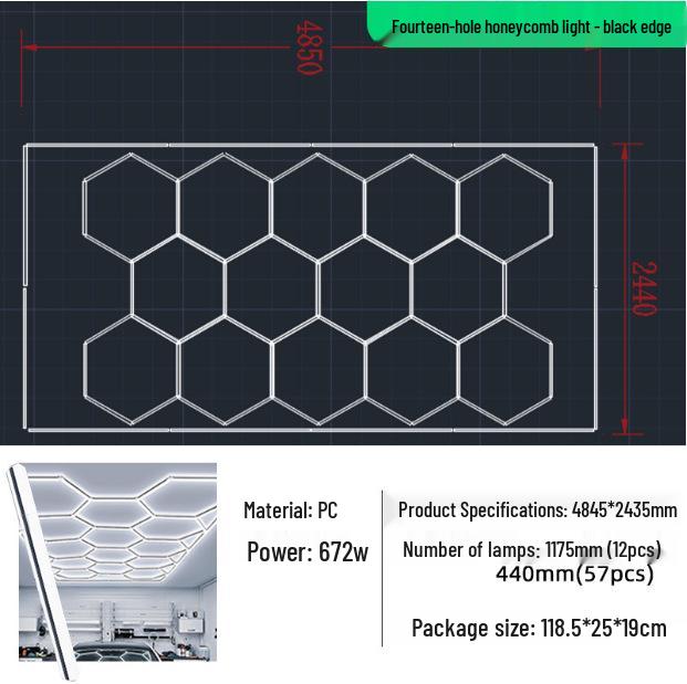 2025 Extra Wide High Brightness Honeycomb LED Garage & Car Wash Light