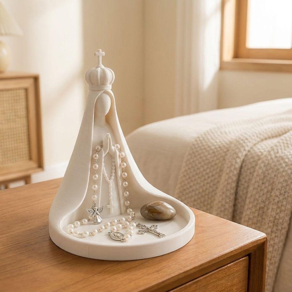 Catholic Virgin Mary Rosary Holder 3D Printing Cross Stitch Bead Dish Study Desk