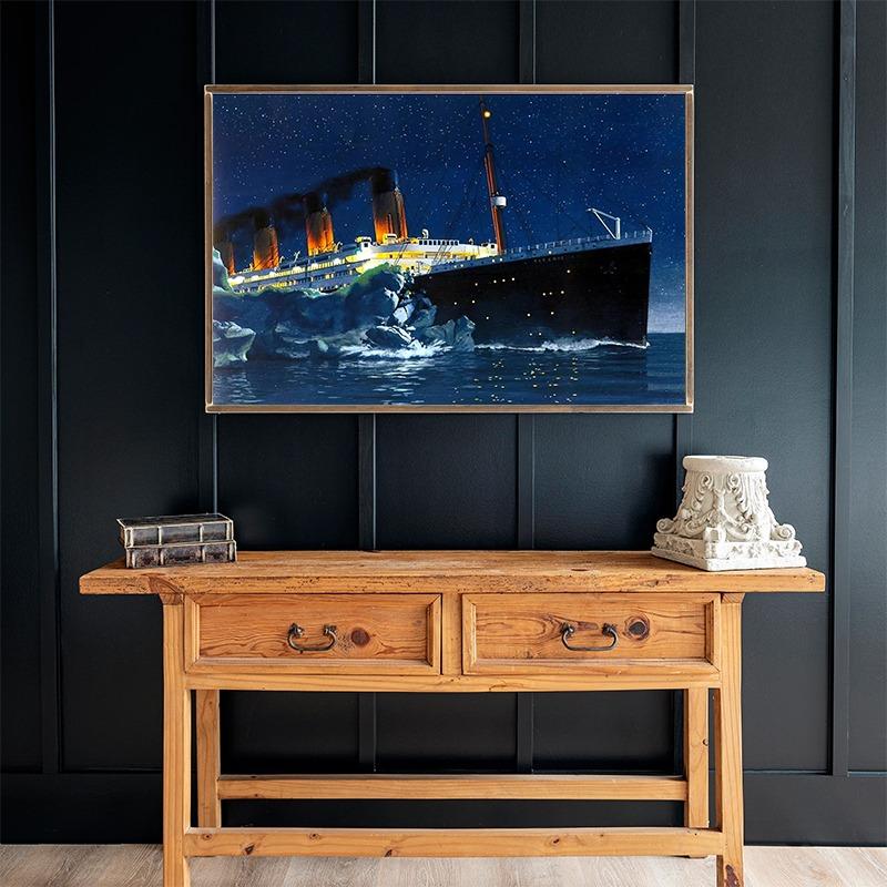 Das Boot in Titanic Schiff Schiffswrack Klassischer Film Leinwandmalerei Poster und Druck Wandkunst Bild für Wohnzimmer Heimdekor