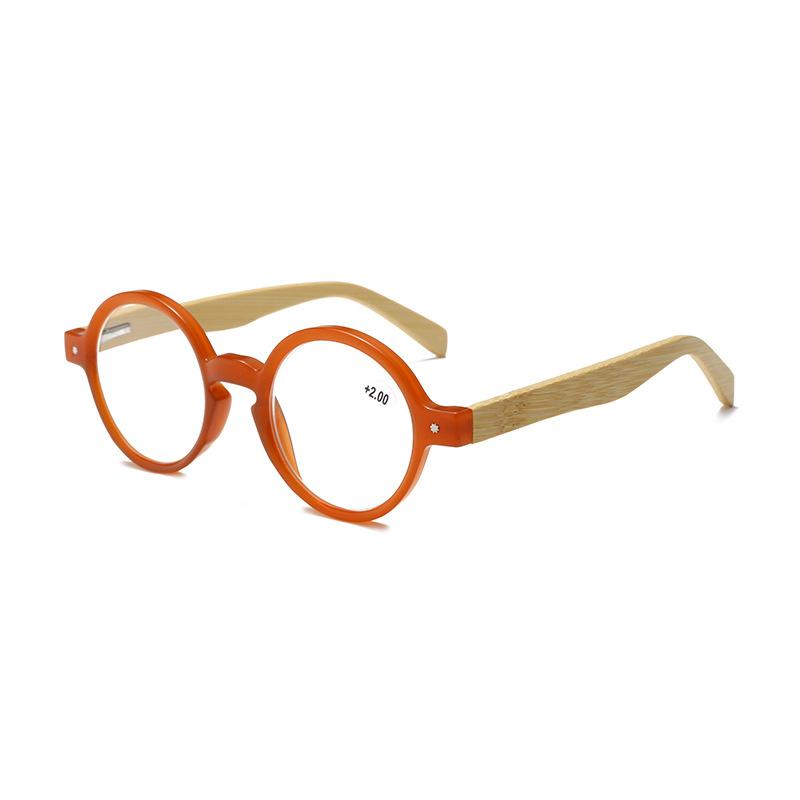 Retro-Lesebrille Smart Zoom Hong Kong Style Brille Runde Lesebrille Handwerkskunst Bambus-Lesebrille Federscharniere