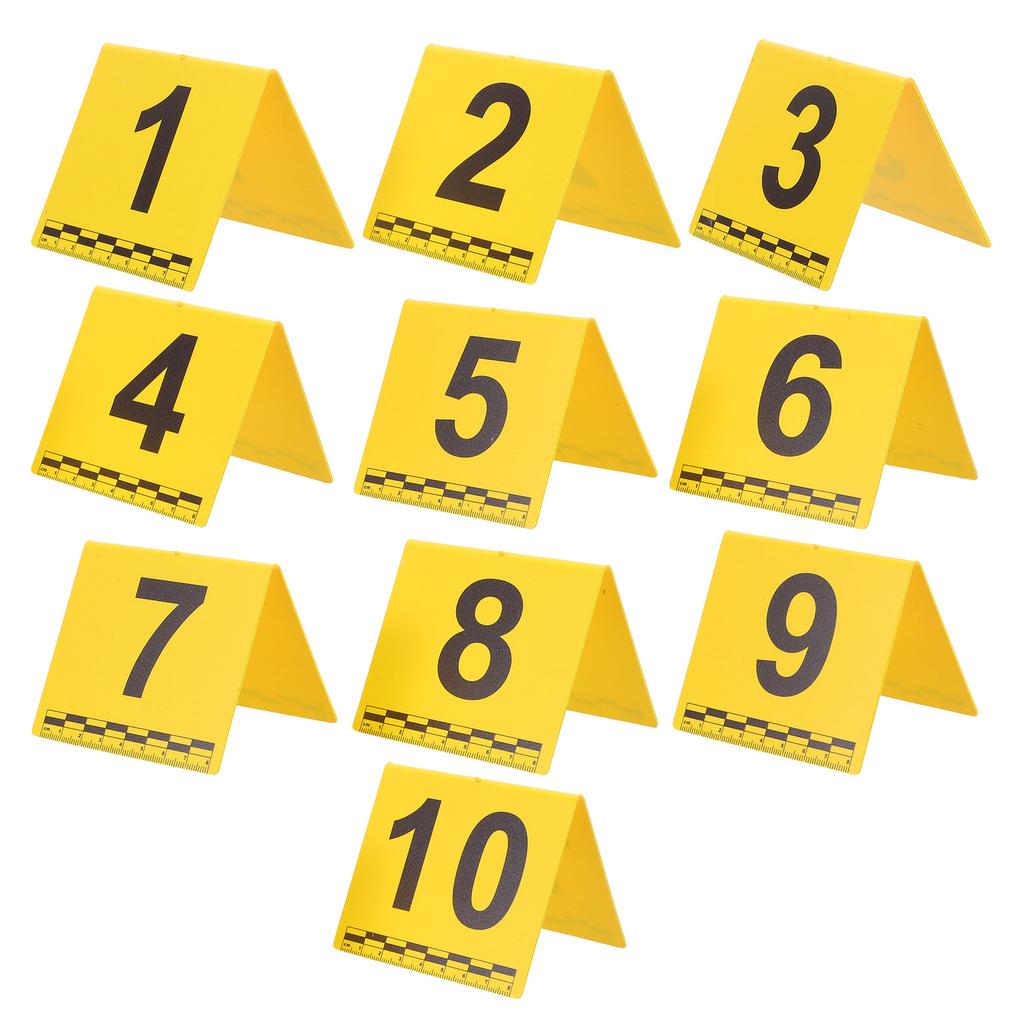 Physical Evidence Sign Crime Scene Number Placard Yellow Detective Birthday Party Decorations