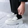 Fashion New Platform Shoes Loafers Men Thick-soled Wedding Shoe Black Formal Business Shoes Slip-on Leather Increase Casual Shoe