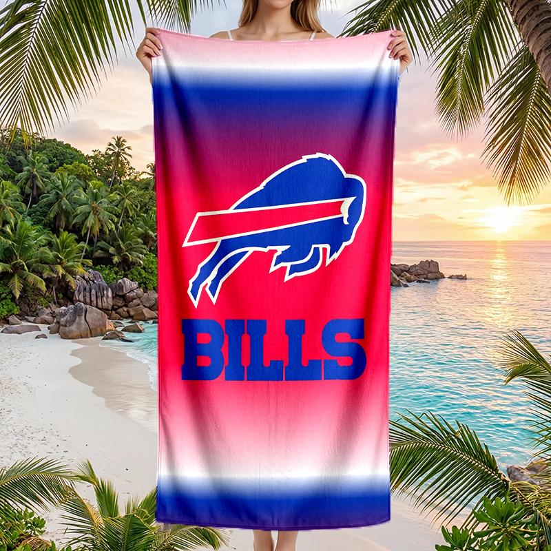 Bills Team Fashion Beach Towel: Ideal for Summer Adventures Soft, Absorbent and Quick Drying Suitable for Swimming and Bathing