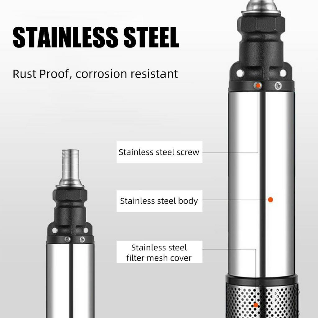 600W 45M Max Lift Deep Well Pump Submersible Alternative Energy Agricultural Irrigation Garden Solar Water Pump