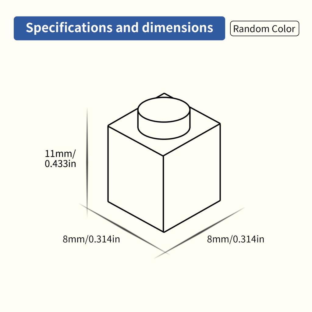 100g1x1high brickBuilding Blocks Thick FiguresBricks Dots Educational Creative SizeCompatible With Plastic Toys forChildren
