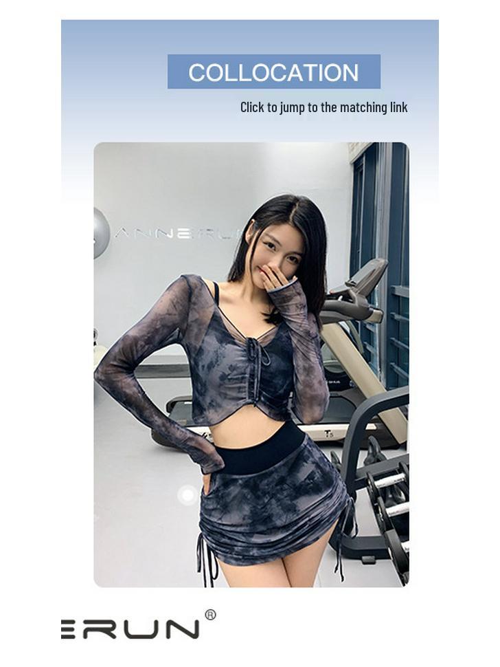 Jupe plissée en maille tie-dye pour femme - Séchage rapide, taille haute, pour le yoga et le tennis