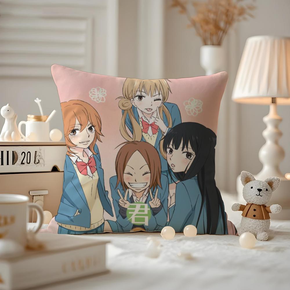 

KKimi Ni TTodoke Anime Cushion Cover Antidustmite Pillowcase Invisible zipper silky short plush Sofa cushion cover 30X30cm