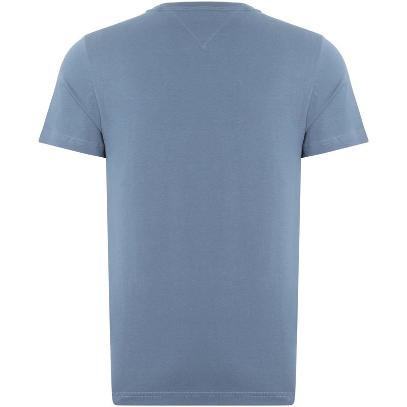 Tommy Hilfiger Classic Letter Embroidered Breathable Crew Neck Short Sleeve T-Shirt Men Tops Fog-Blue MW0MW11797-DA4
