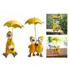 Duck Holding Umbrella Statue Animal Sculpture Collectible Creative Centerpiece