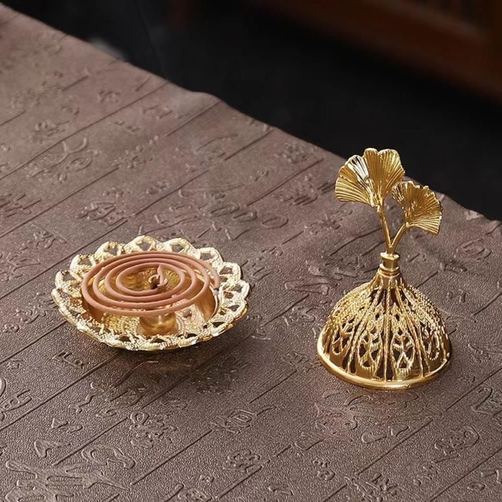 Zinc Zinc Alloy Metal Incense Burner Gold Aromatherapy Burner Decorative Incense Stick Burner  Hotel Decor