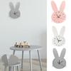 Nordic Cute Rabbit Wooden Mute Wall Clock Bedroom Kids Room Home Decoration